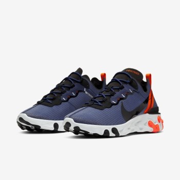 Nike React Element 55 SE - Férfi Utcai Cipő - Sötétkék/Narancssárga/Fehér/Fekete